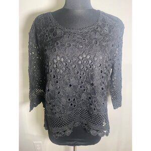 KMHZ Elegant Black Lace Top Size L/XL